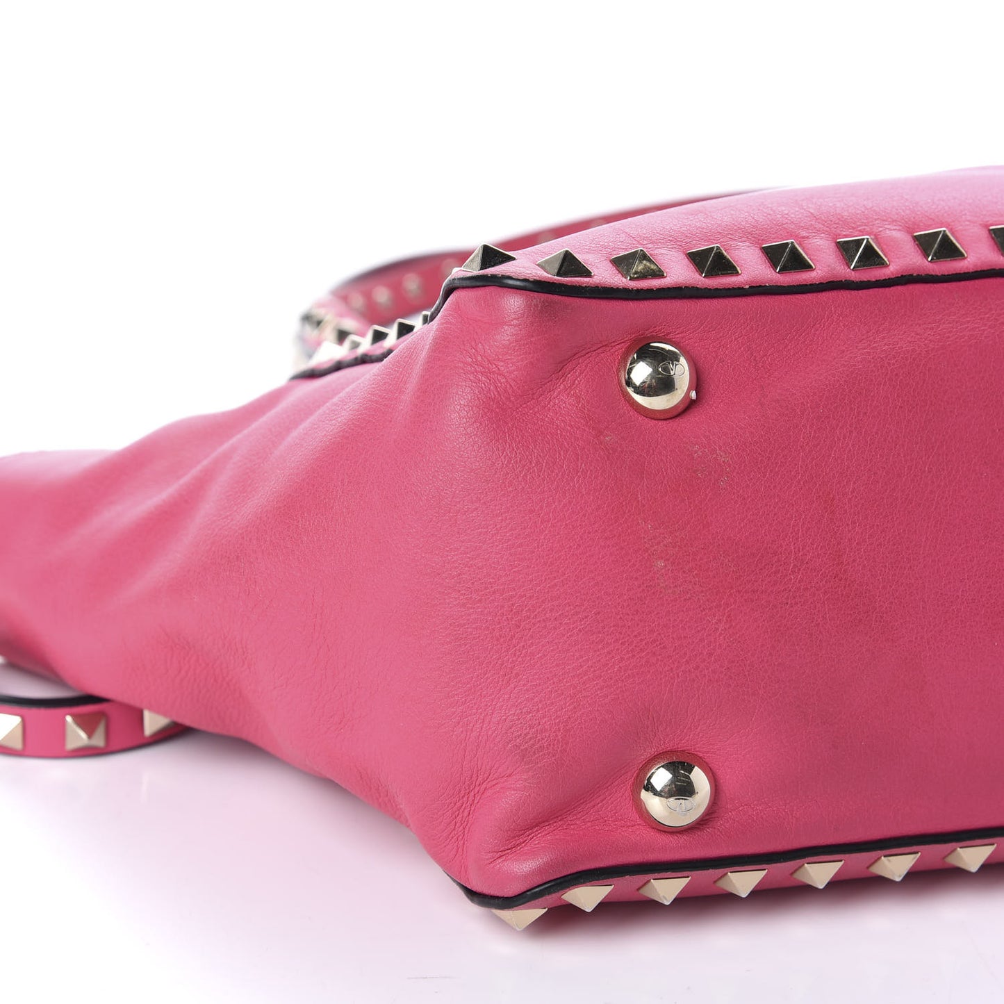 Vitello Small Rockstud Tote Deep Cyclamin