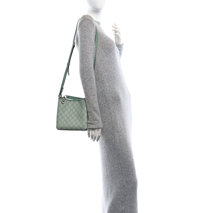 Gucci GG Supreme Monogram Emblem Small Shoulder Bag Sage Green 3 of 11