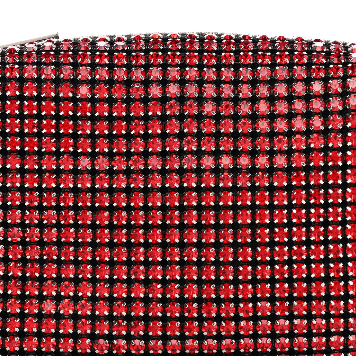 Alexander Wang Mesh Crystal Rhinestone Mini Heiress Pouch Red 4 of 9