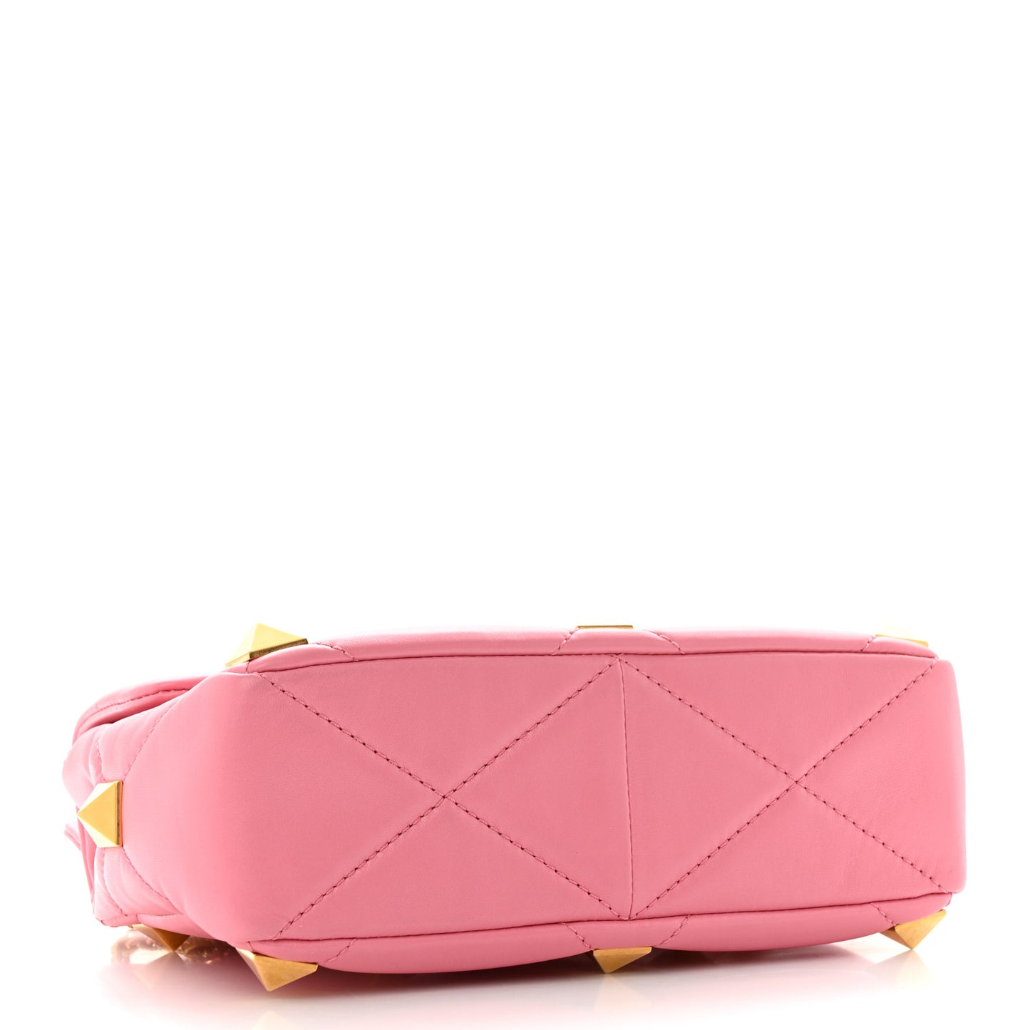 Nappa Medium Roman Stud Shoulder Bag Flamingo Pink
