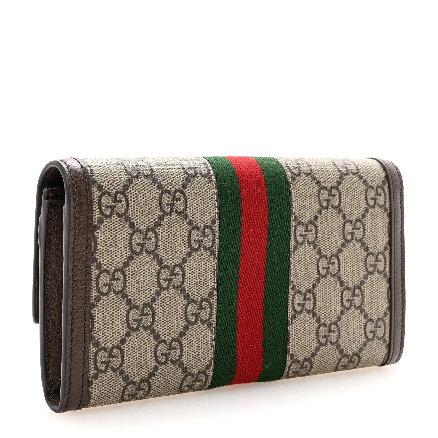 Gucci GG Supreme Monogram Web Ophidia Continental Wallet Brown 3 of 7