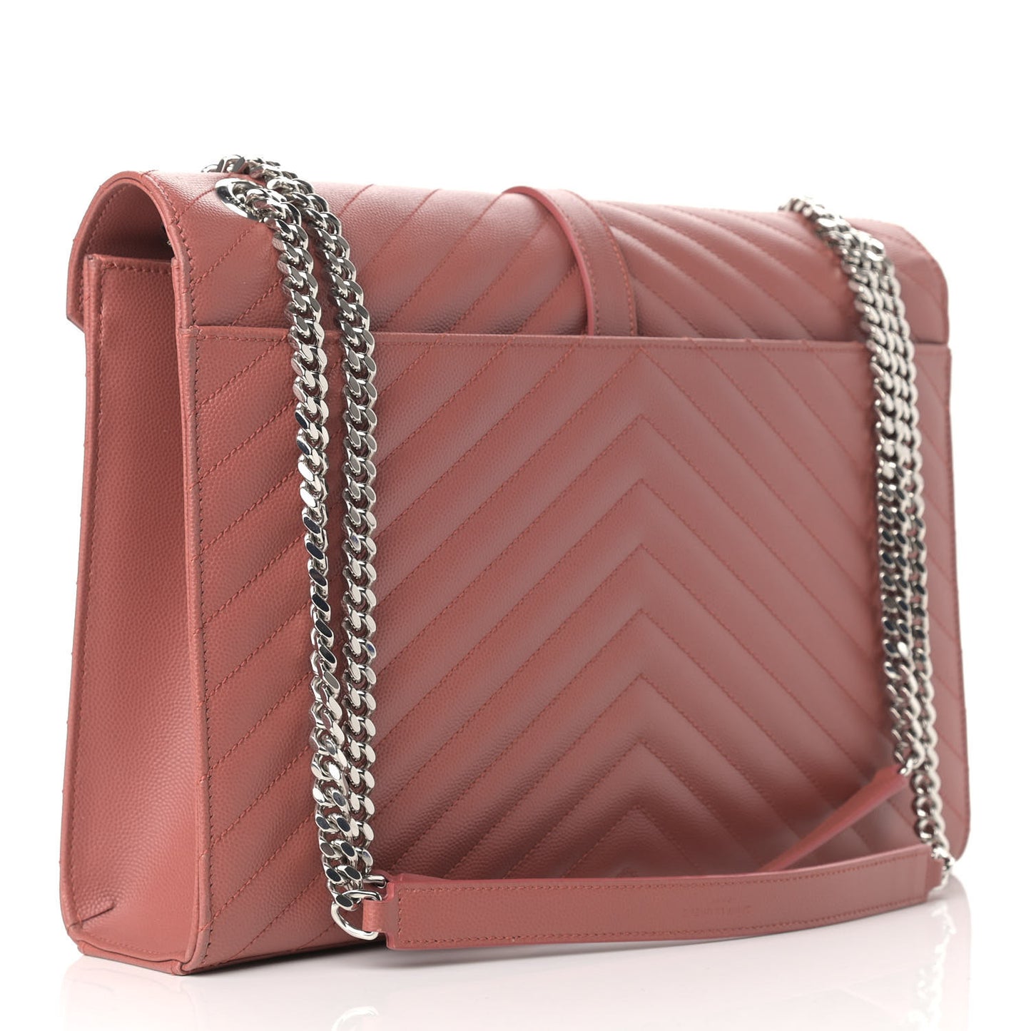 Grain De Poudre Matelasse Chevron Large Monogram Satchel Mystic Rose