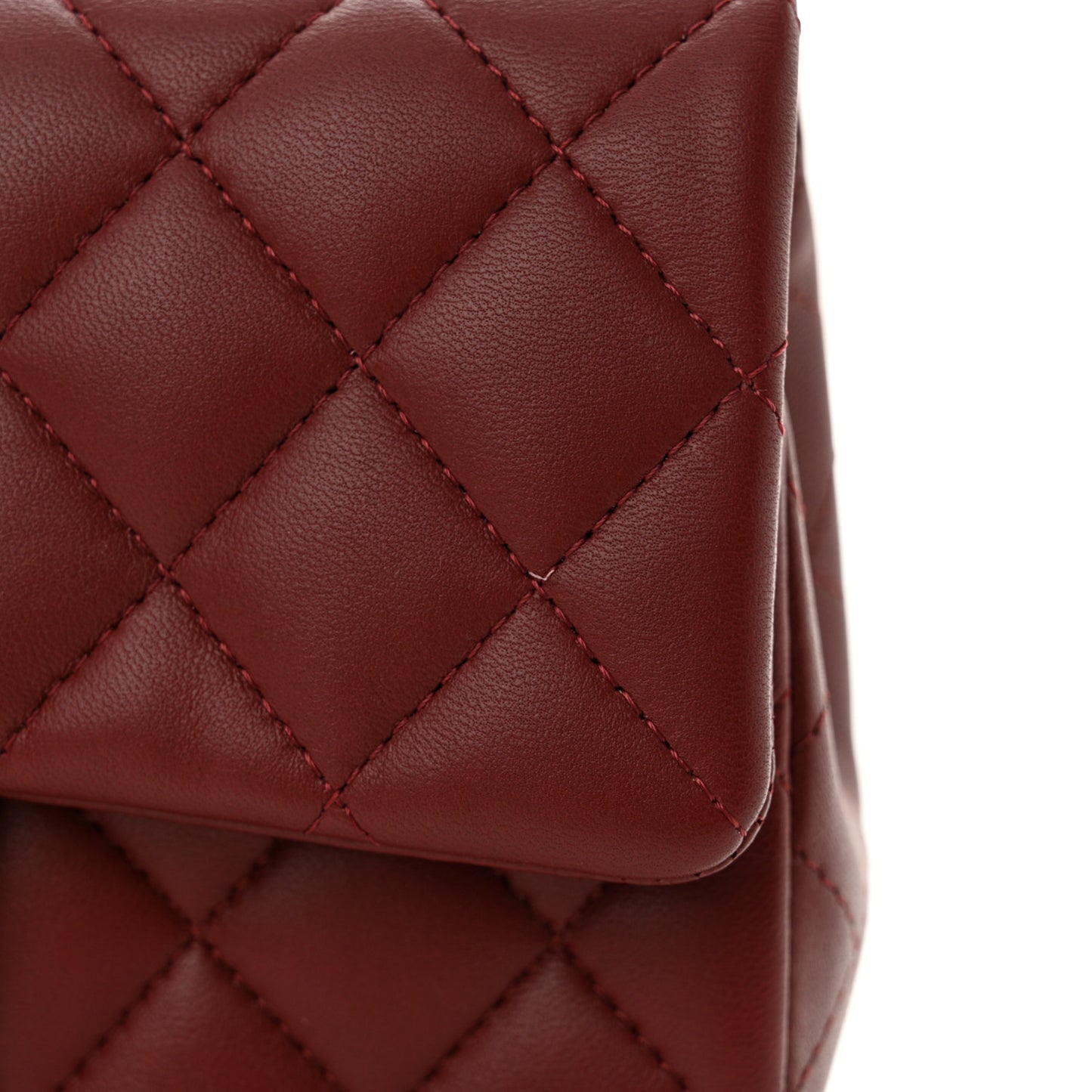 Lambskin Quilted Mini Rectangular Flap Burgundy