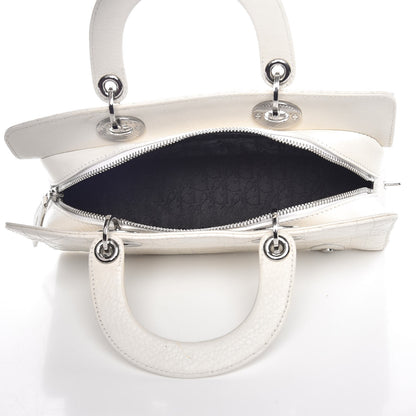 Christian Dior Calfskin Cannage Stitched Small Lady East West Lady Dior White 5 of 12