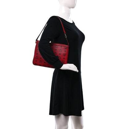 MCM Visetos Liz Shopper Tote Pouch Ruby Red 3 of 8