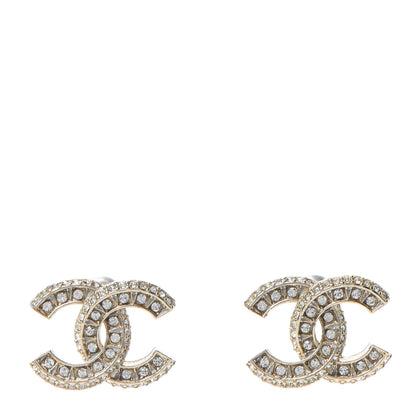 Chanel Crystal CC Earrings Gold 1 of 4