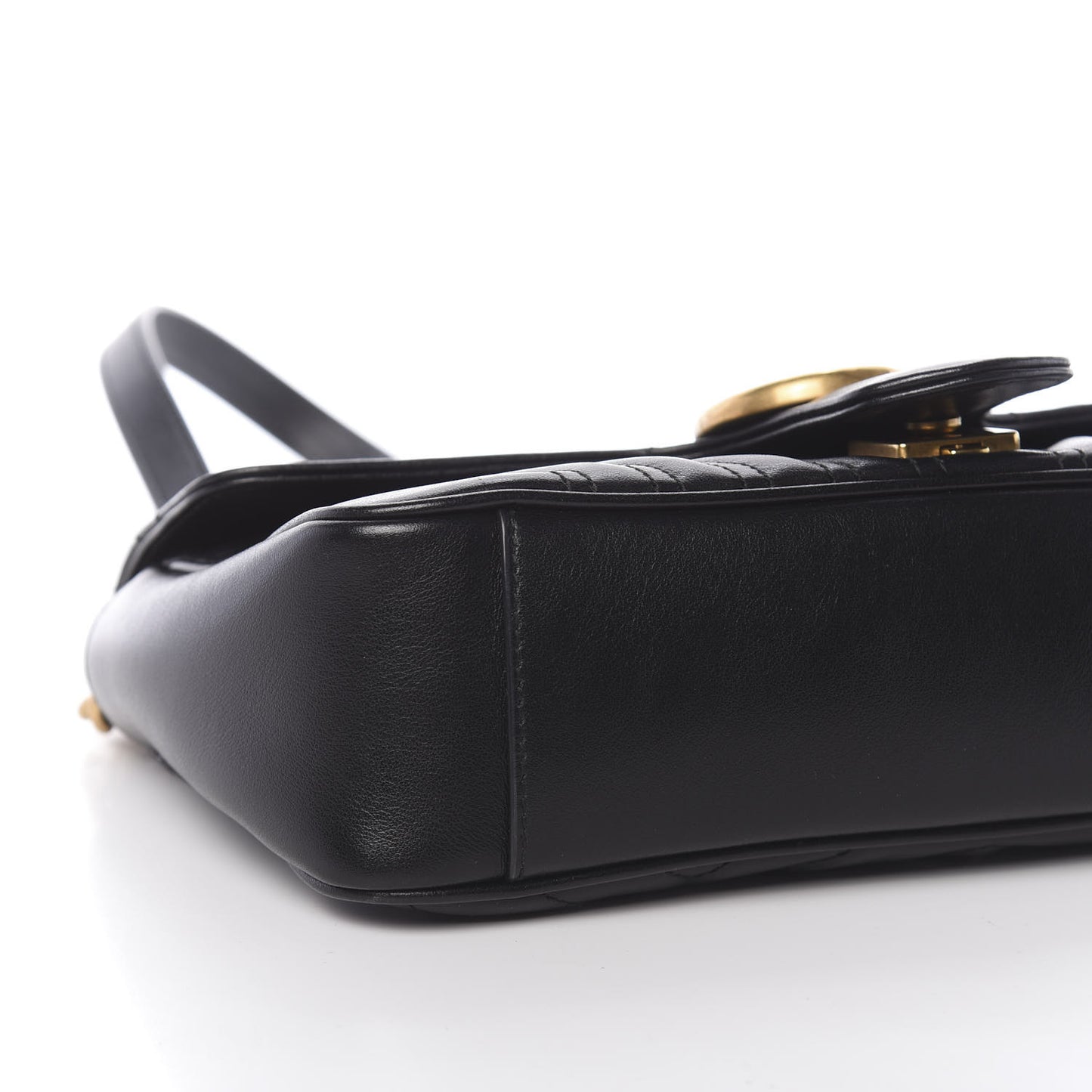 Calfskin Matelasse Small GG Marmont Shoulder Bag Black