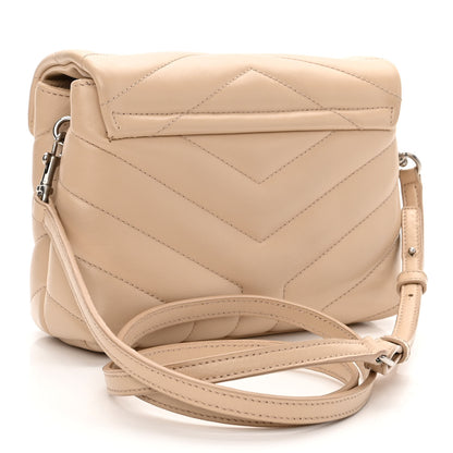 Saint Laurent Calfskin Y Quilted Monogram Toy Loulou Crossbody Bag Nude Powder 3 of 11
