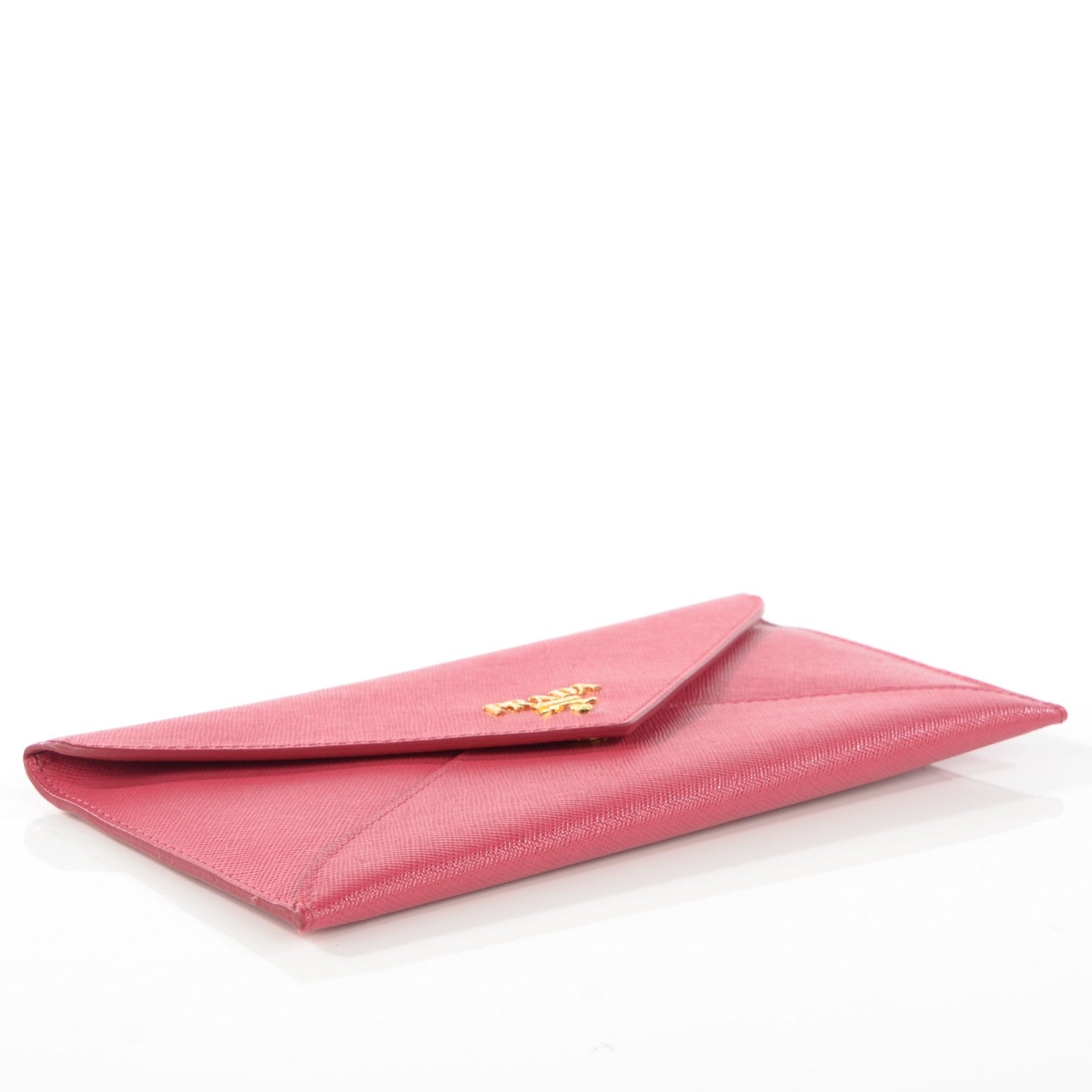 Prada Saffiano Metal Envelope Wallet Peonia 4 of 7