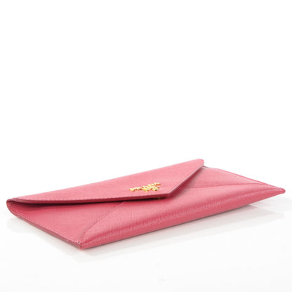 Prada Saffiano Metal Envelope Wallet Peonia 4 of 7