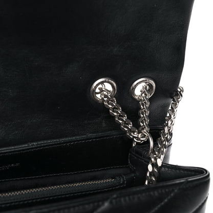 Saint Laurent Calfskin Y Quilted Monogram Medium Loulou Chain Satchel Black 14 of 16
