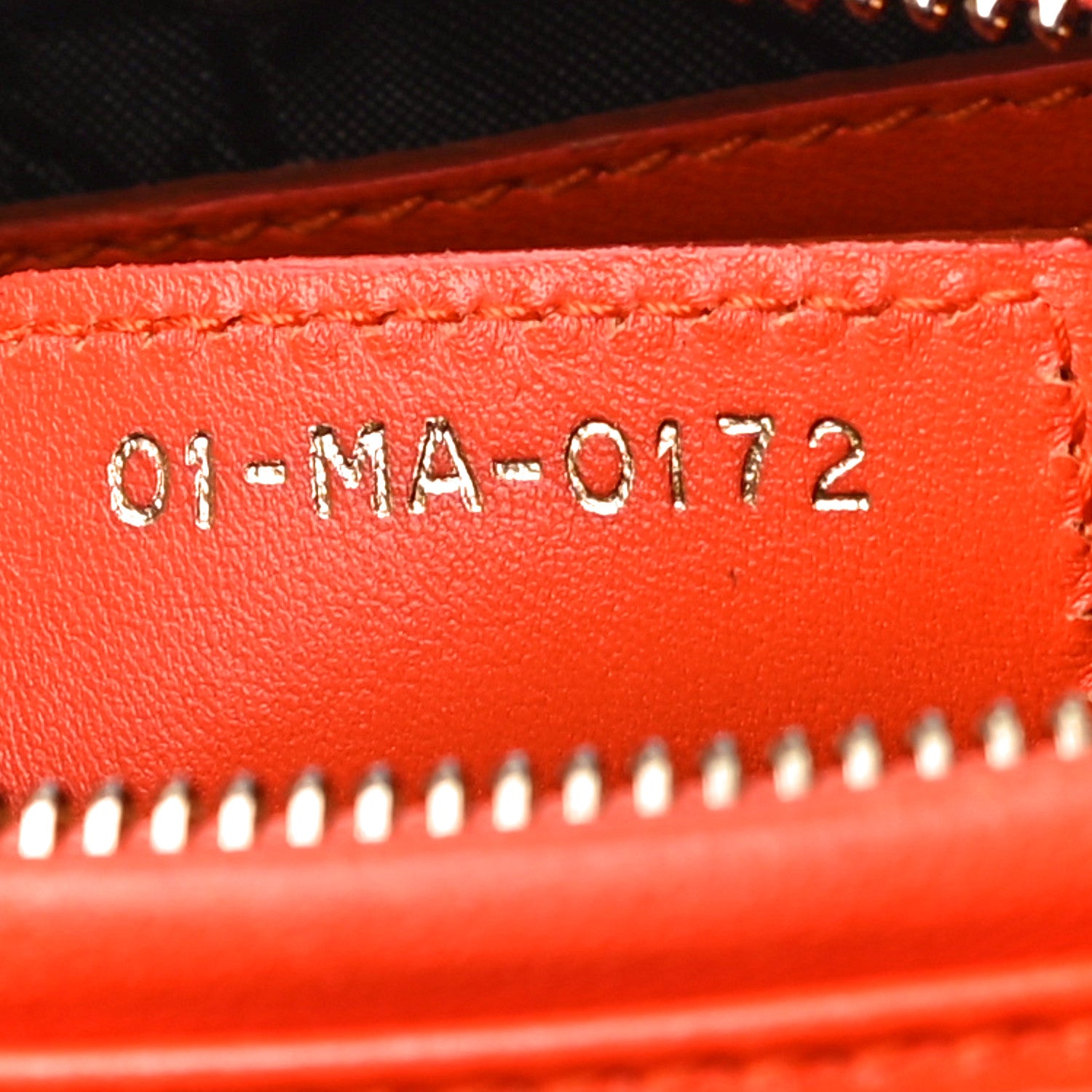 Christian Dior Lambskin Cannage Medium Lady Dior Orange 7 of 15