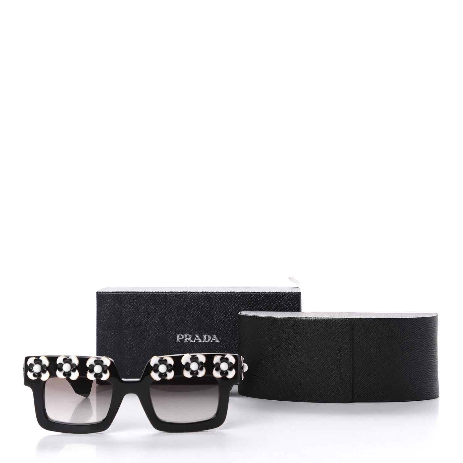 Prada Acetate Flower Poeme Sunglasses SPR25P Black 6 of 6