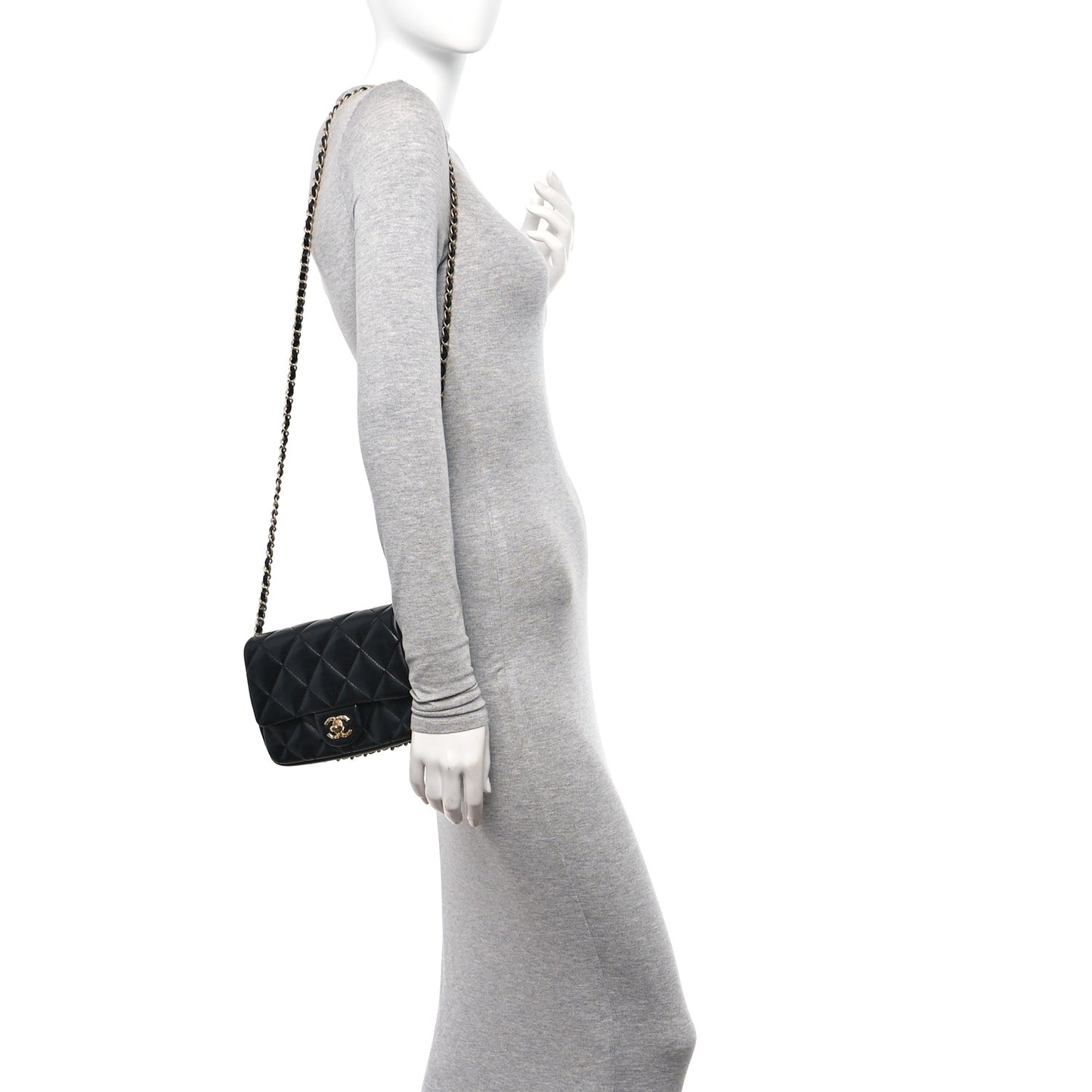 Lambskin Quilted CC Small Dynasty Flap Black