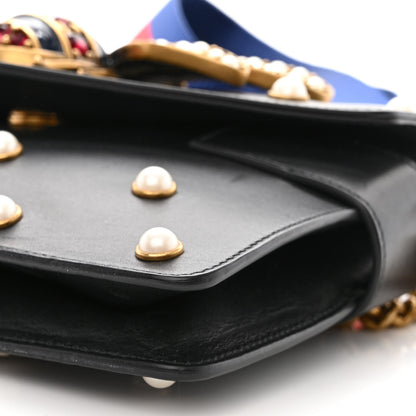 Gucci Nappa Pearl Studded Mini Queen Margaret Broadway Shoulder Bag Black 11 of 12