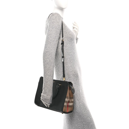 Burberry Calfskin Mega Check Small Banwell Tote Black 2 of 10