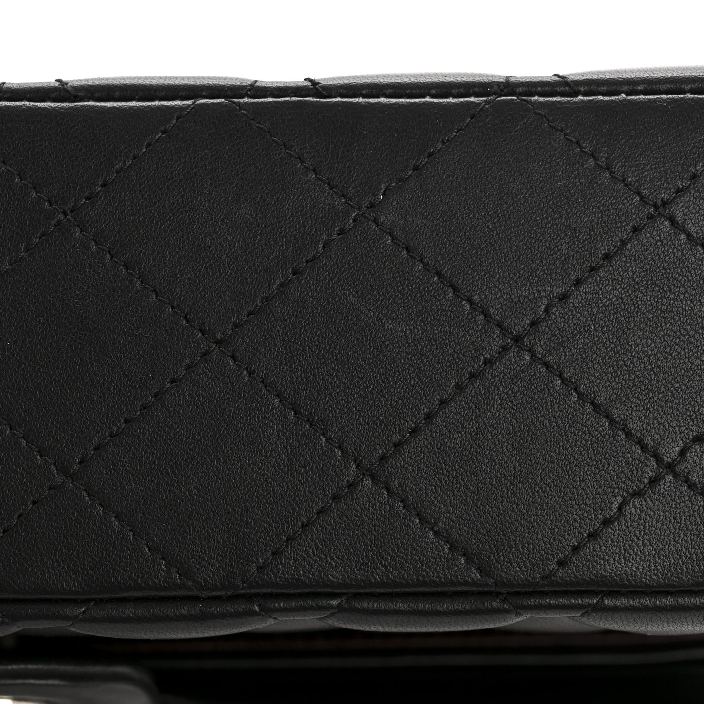Lambskin Quilted Medium Double Flap Black