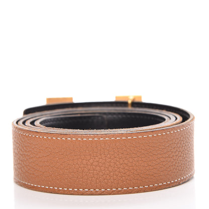 Hermes Box Togo 32mm H Belt 95 Black Gold 3 of 8