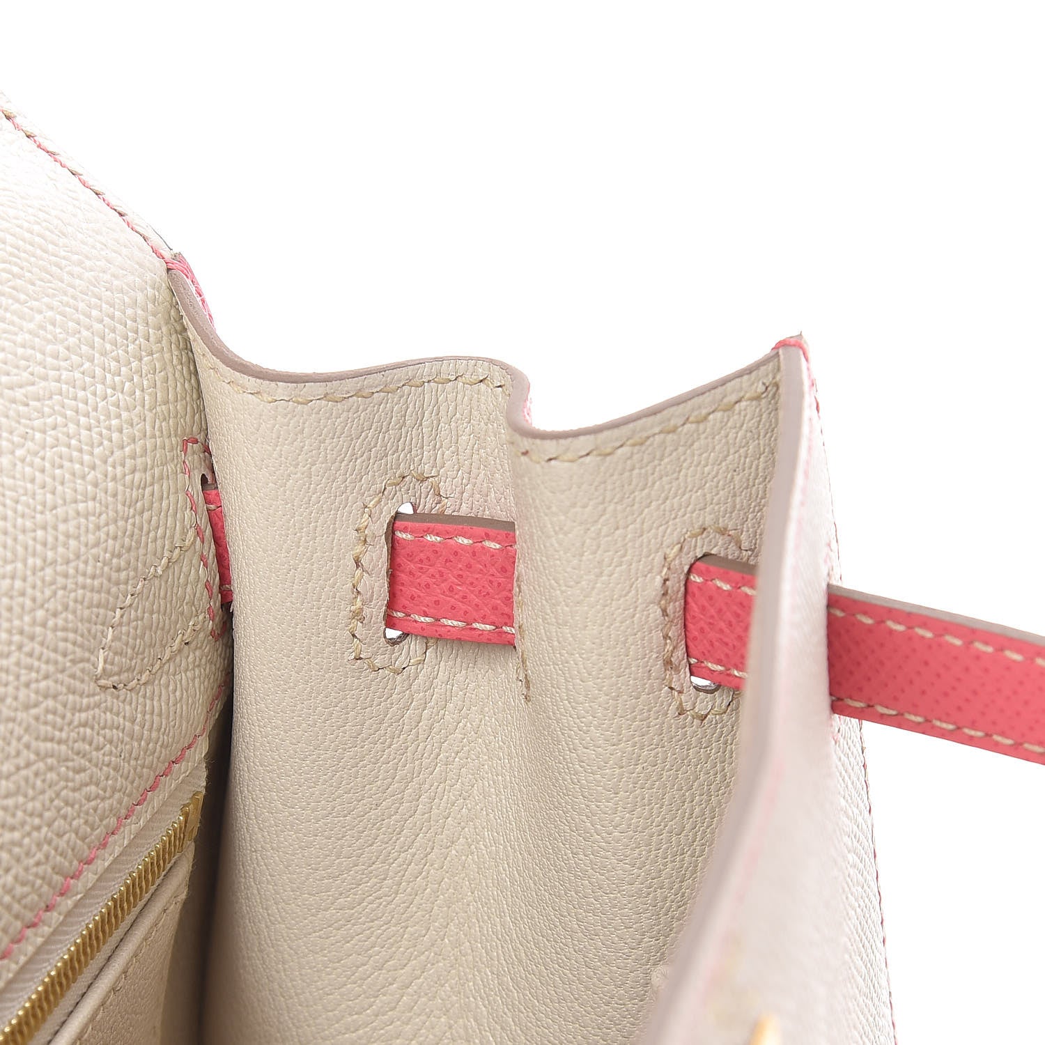 Hermes Epsom Bi-Color Horseshoe Kelly Sellier 25 Craie Rose Azalee 18 of 36