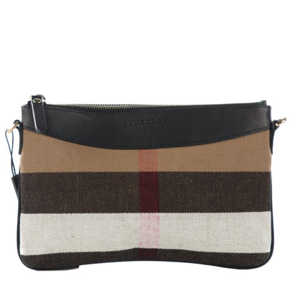 Burberry Mega Check Peyton Crossbody Clutch Bag Black 1 of 8