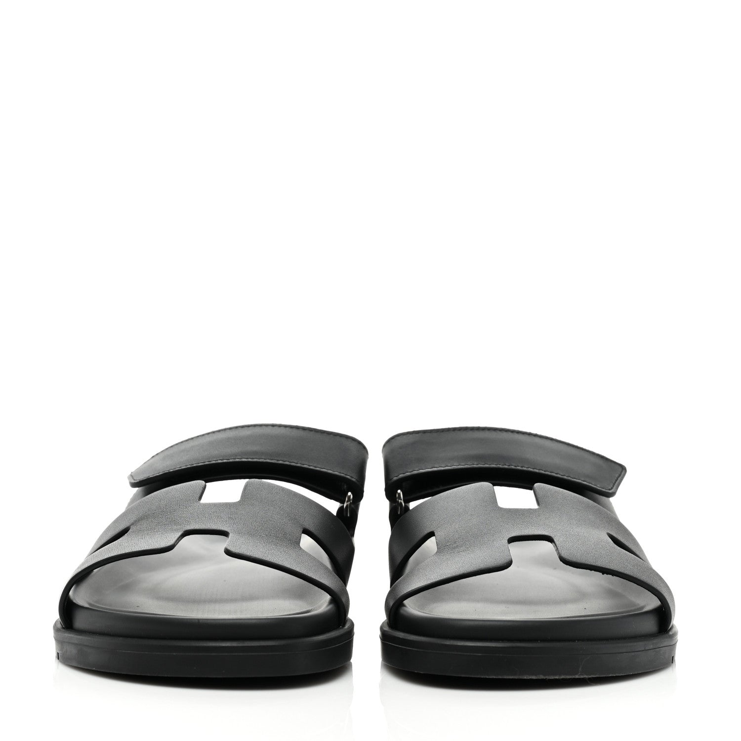 Hermes Calfskin Womens Chypre Sandals 39 Black 2 of 8