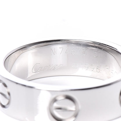 Cartier 18K White Gold 5.5mm LOVE Ring 51 5.75 6 of 6
