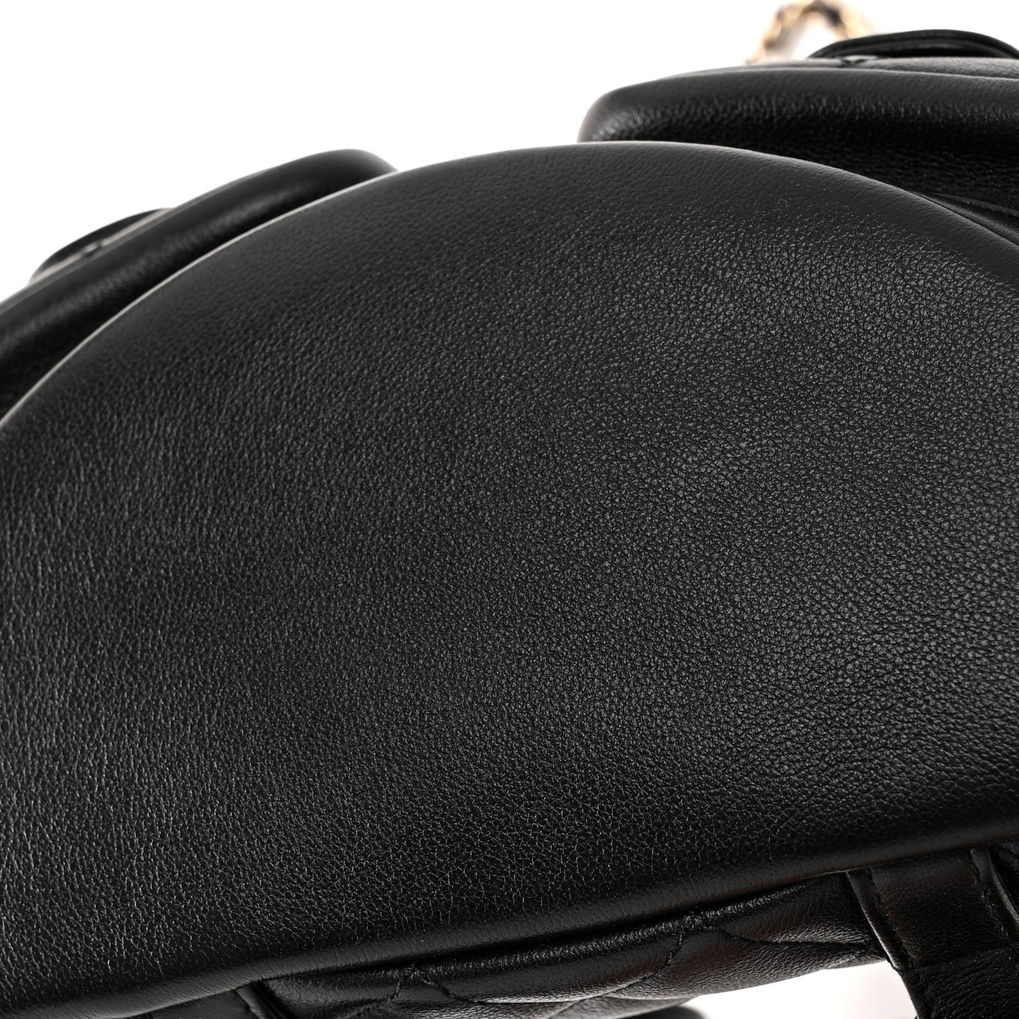 Calfskin Quilted Mini Duma Pockets Drawstring Backpack Black