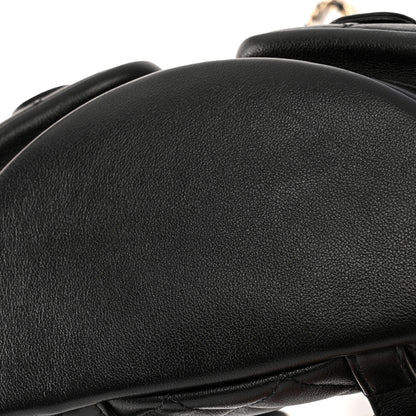 Chanel Calfskin Quilted Mini Duma Pockets Drawstring Backpack Black 14 of 14