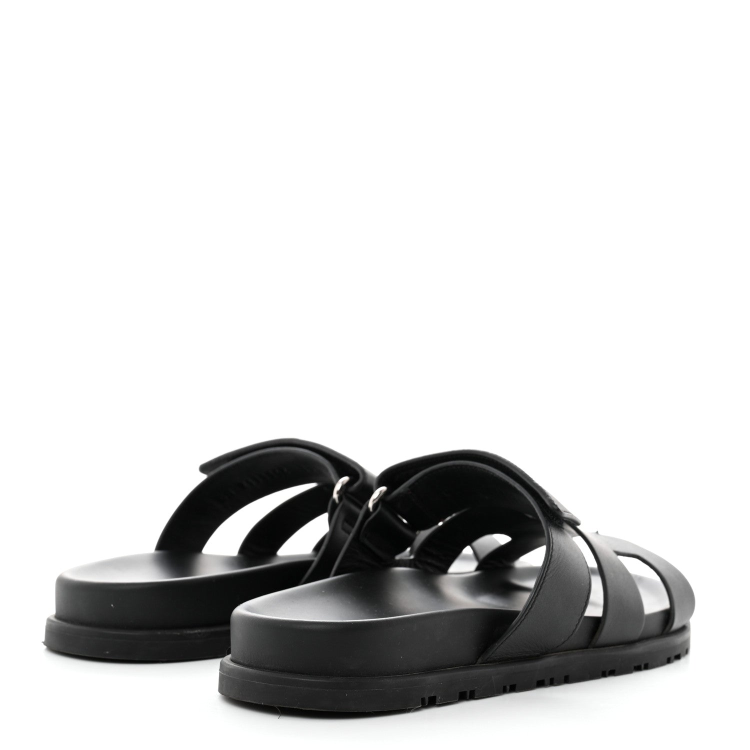 Hermes Calfskin Womens Chypre Sandals 38.5 Black 4 of 9