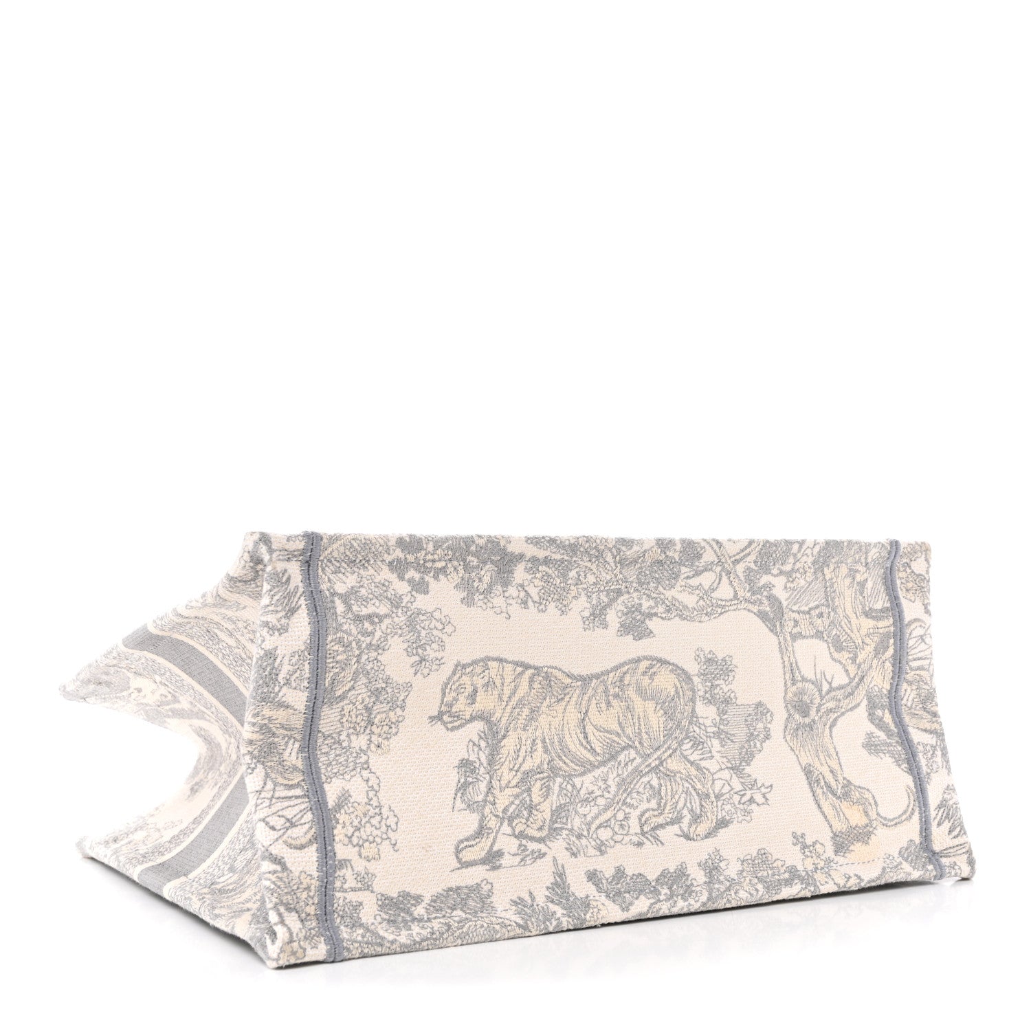Christian Dior Canvas Embroidered Medium Dioriviera Toile De Jouy Book Tote Gray 4 of 14