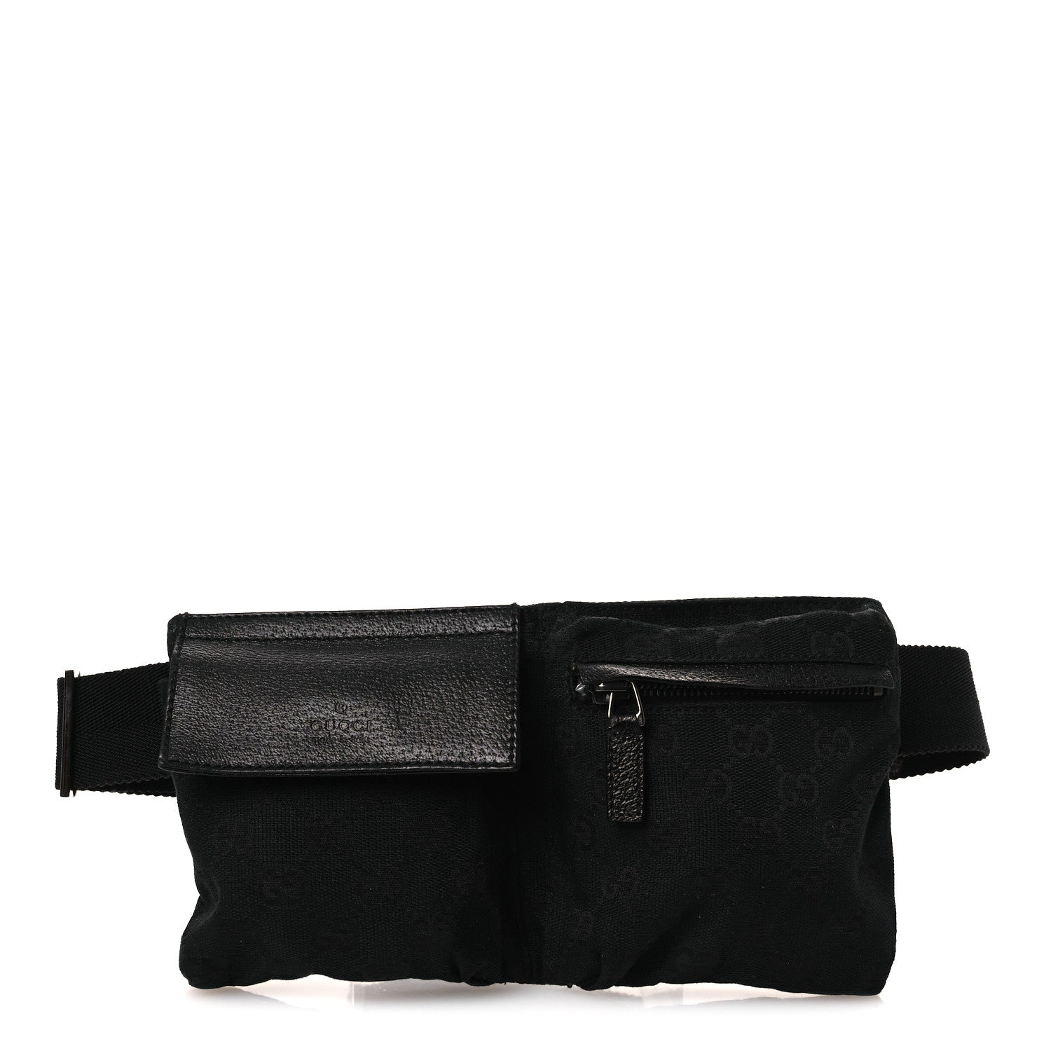 Gucci GG Monogram Double Pocket Belt Bag Black 1 of 13
