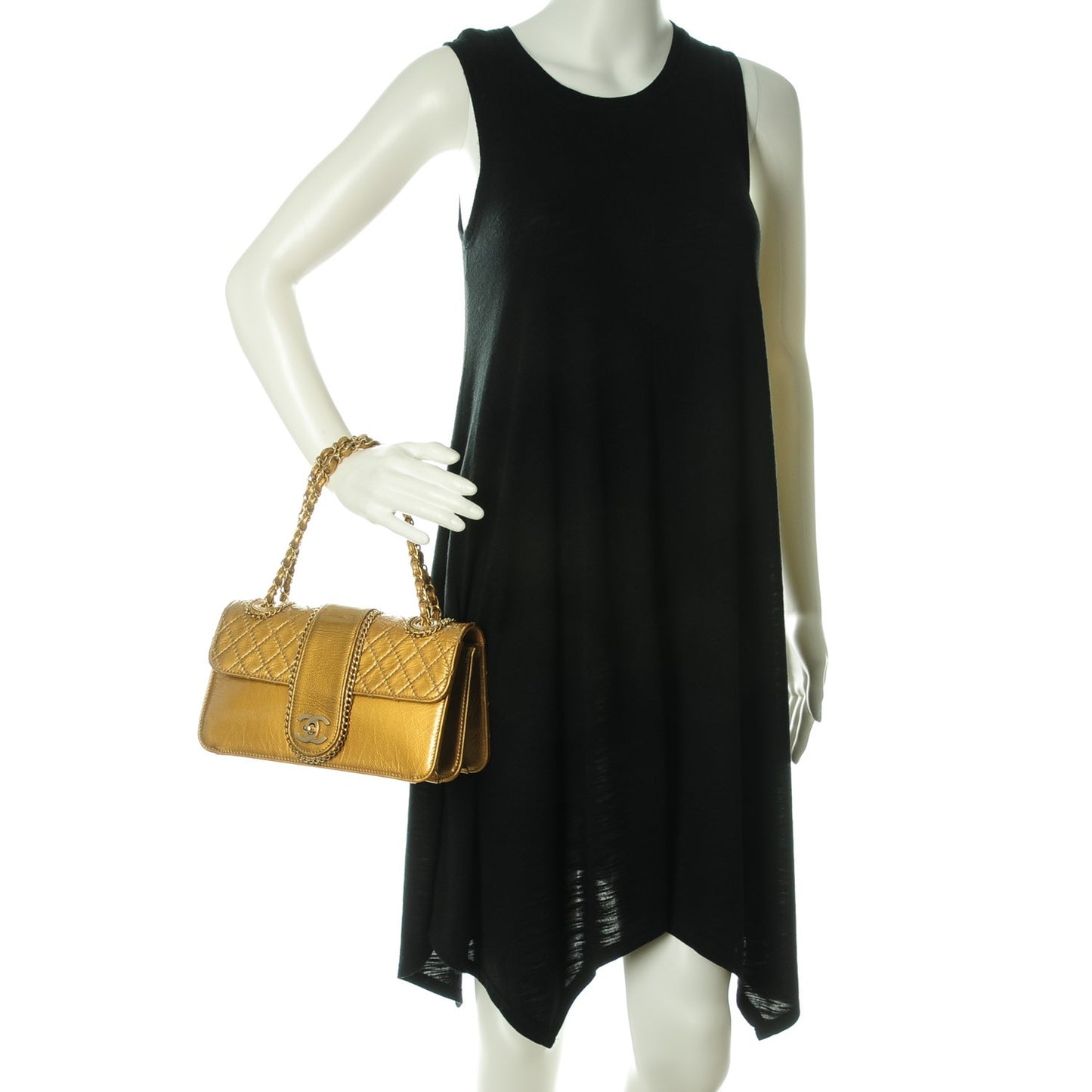 Patent Medium Madison Flap Gold