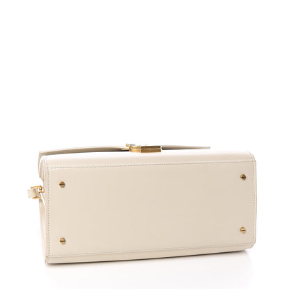 Saint Laurent Smooth Calfskin Medium Classic Monogram Cassandra Top Handle Crema Soft Rouge Legion 4 of 11