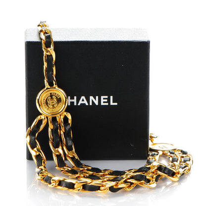 Chanel Lambskin Chain CC Medallion Belt Black Gold 8 of 8
