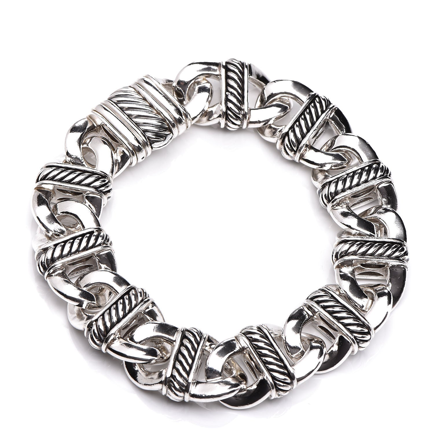 David Yurman Sterling Silver 14mm Madison Cable Link Bracelet 3 of 4