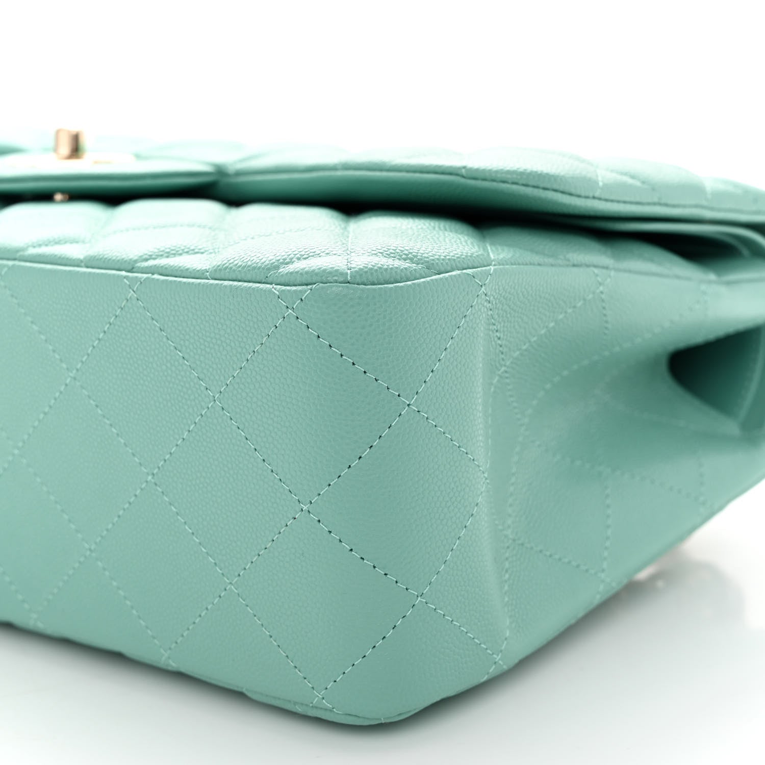 Chanel Caviar Quilted Jumbo Double Flap Light Green 10 of 10