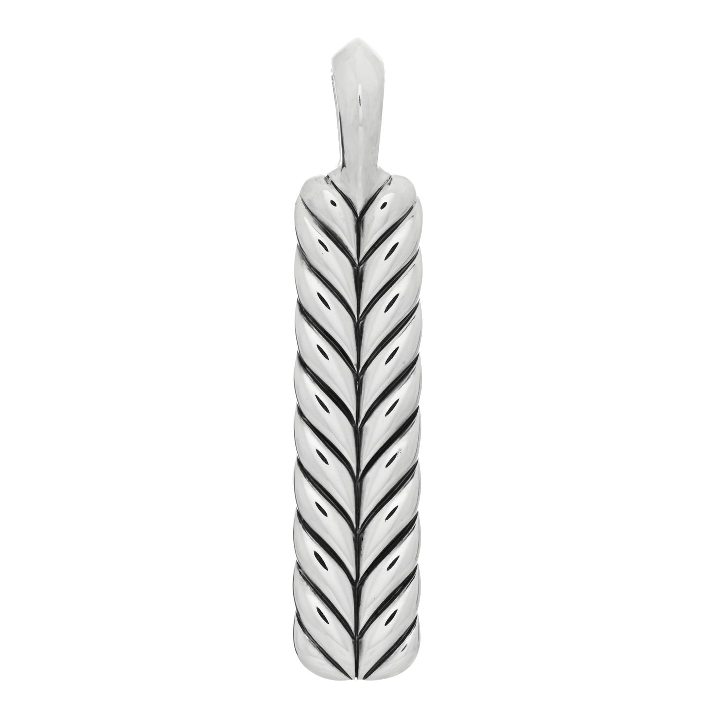 Sterling Silver Chevron Ingot Tag Pendant