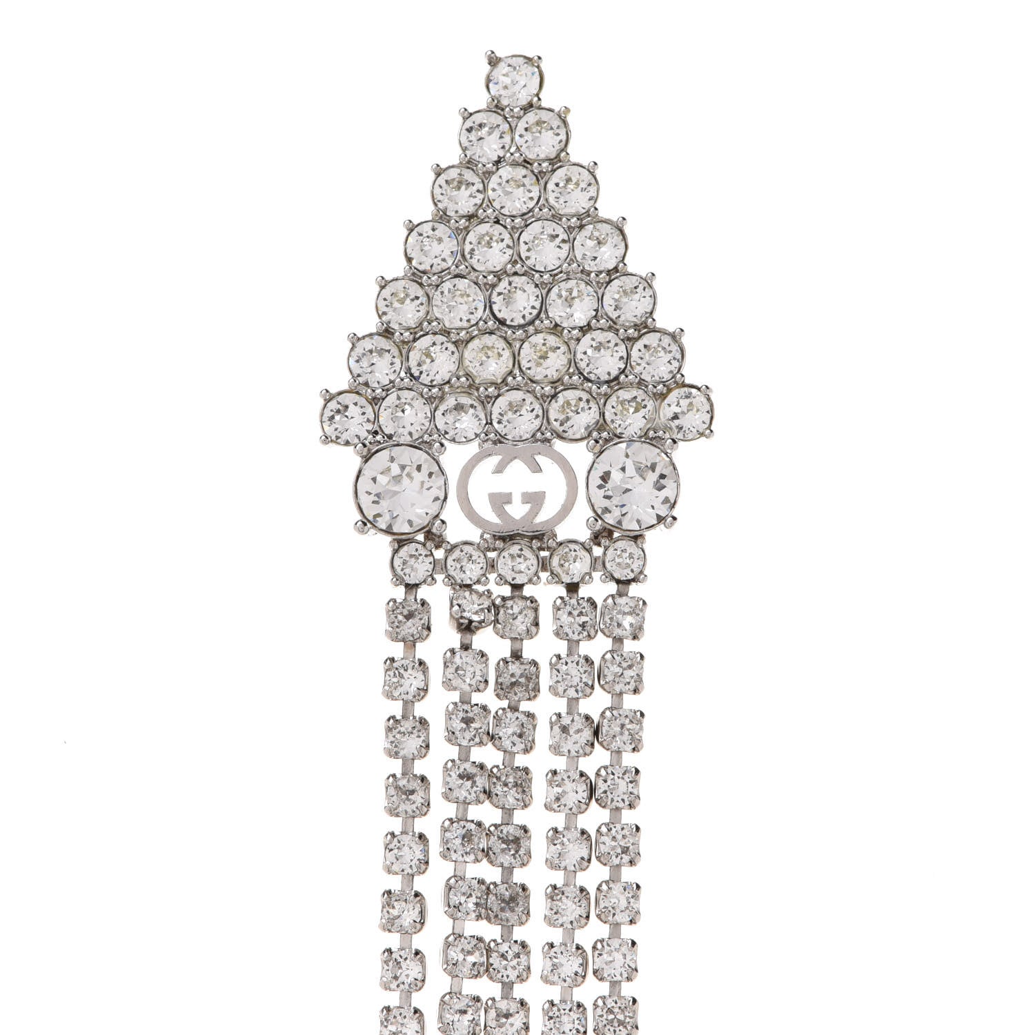 Gucci Crystal Triangle Tassel Single Drop Earring 3 of 6