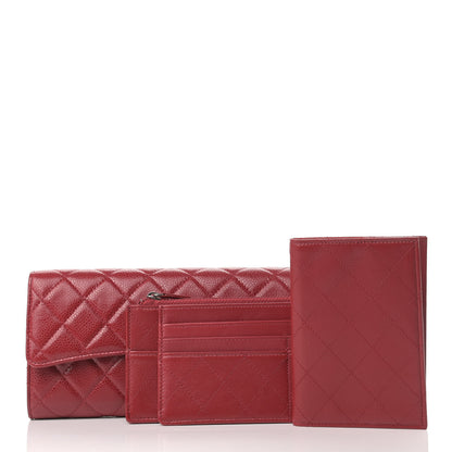 Chanel Caviar Quilted Travel Wallet Red 13 of 13