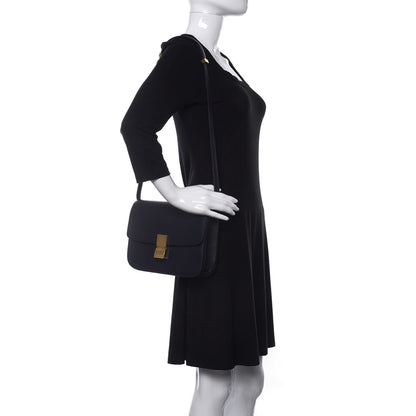 Celine Liege Calfskin Medium Classic Box Flap Bag Dark Blue 2 of 11