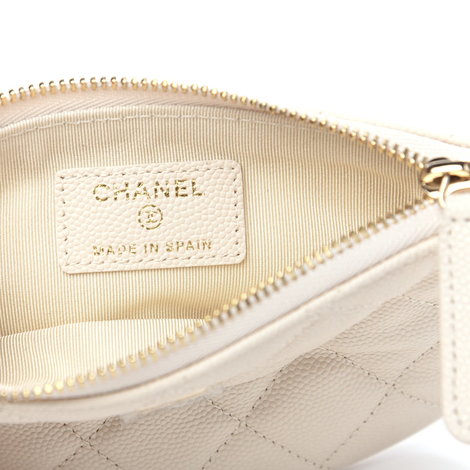 Chanel Caviar Quilted Small Cosmetic Case White 5 of 7