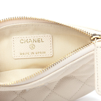 Chanel Caviar Quilted Small Cosmetic Case White 5 of 7