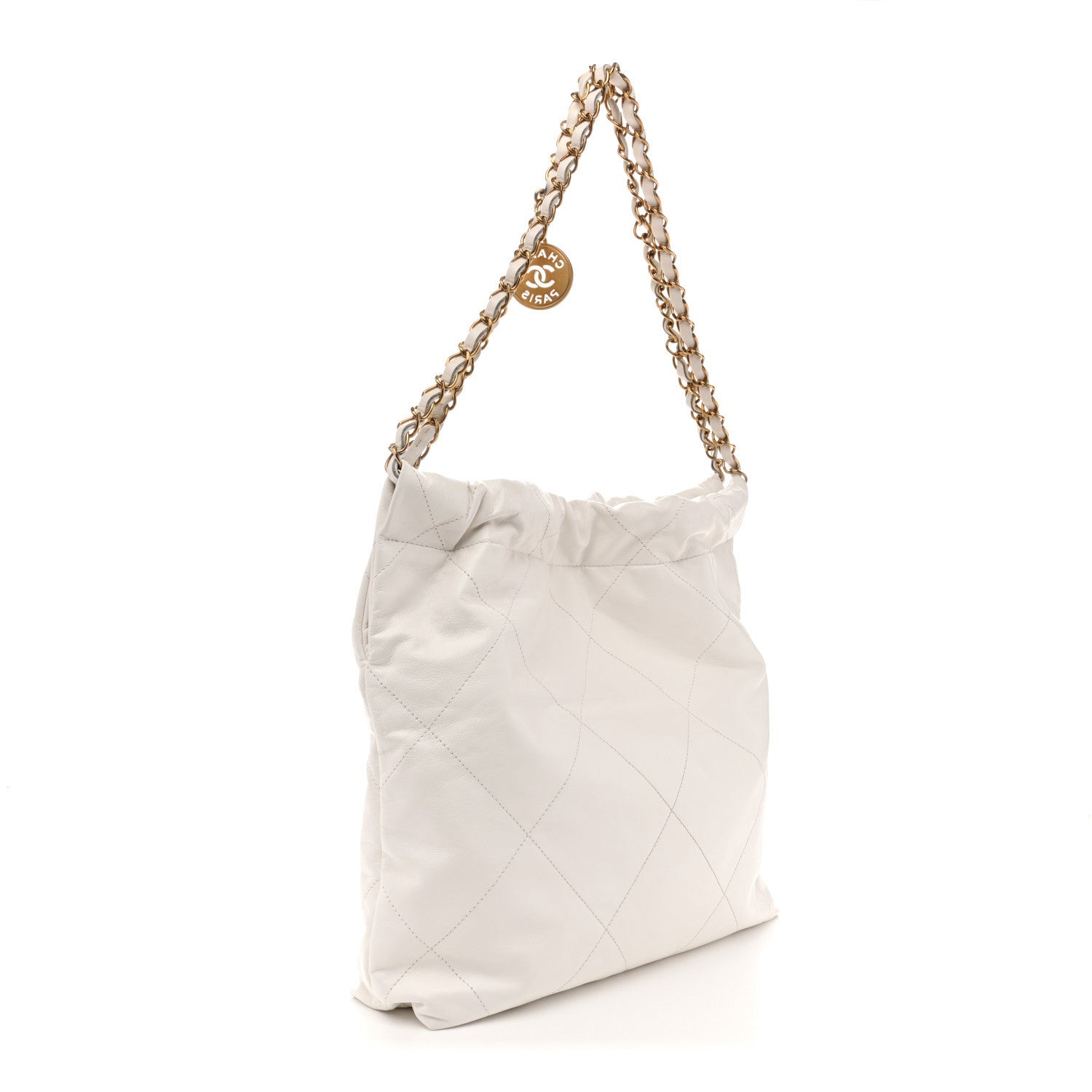 Chanel Shiny Calfskin Quilted Small Chanel 22 White 4 of 12