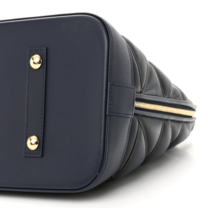 Louis Vuitton Lambskin Malletage Alma GM Navy Blue 9 of 9