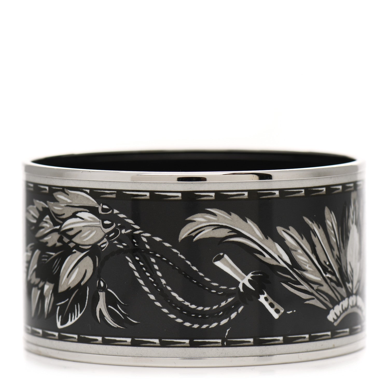 Hermes Enamel Printed Extra Wide Brazil Bracelet 65 1 of 5