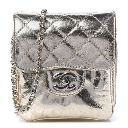 Chanel Crackled Aged Calfskin Mini Crossbody Flap Gold 1 of 11
