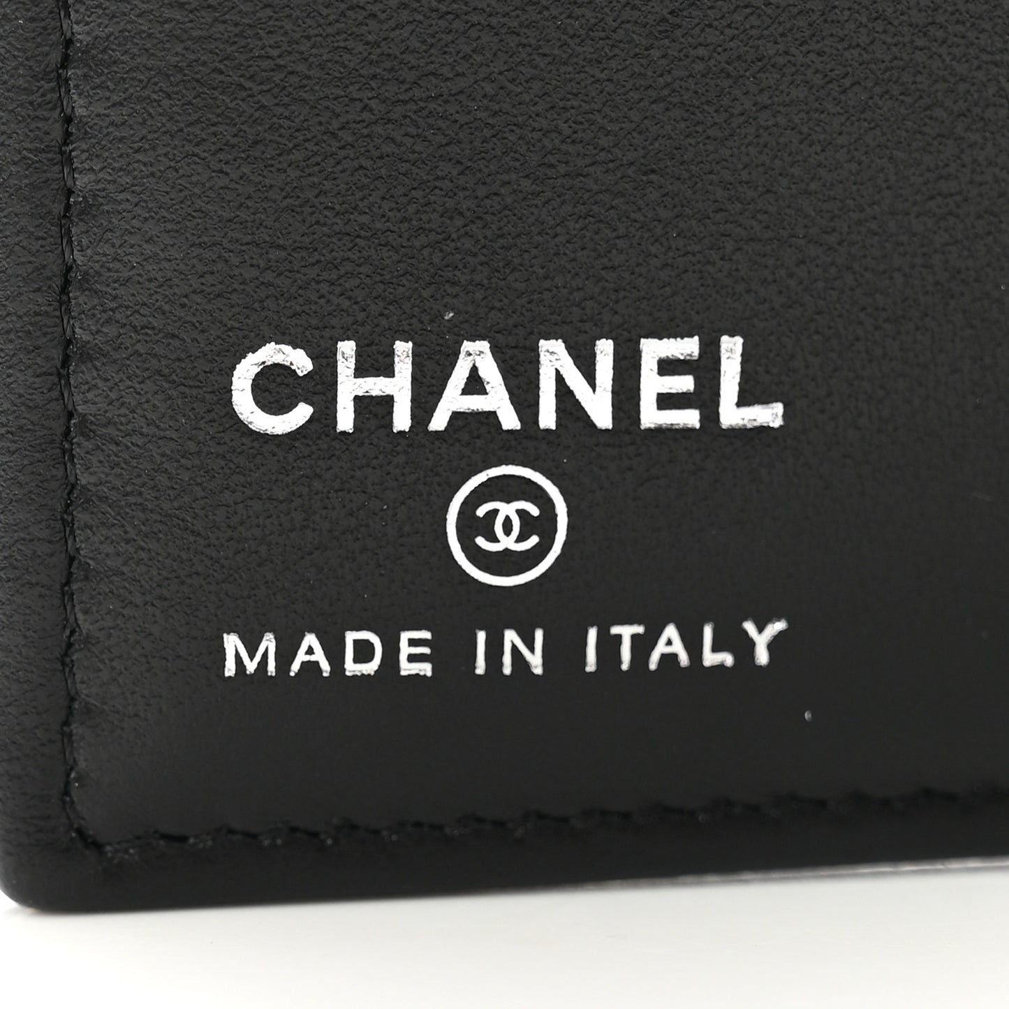 Grained Calfskin Quilted passport Holder Wallet So Black