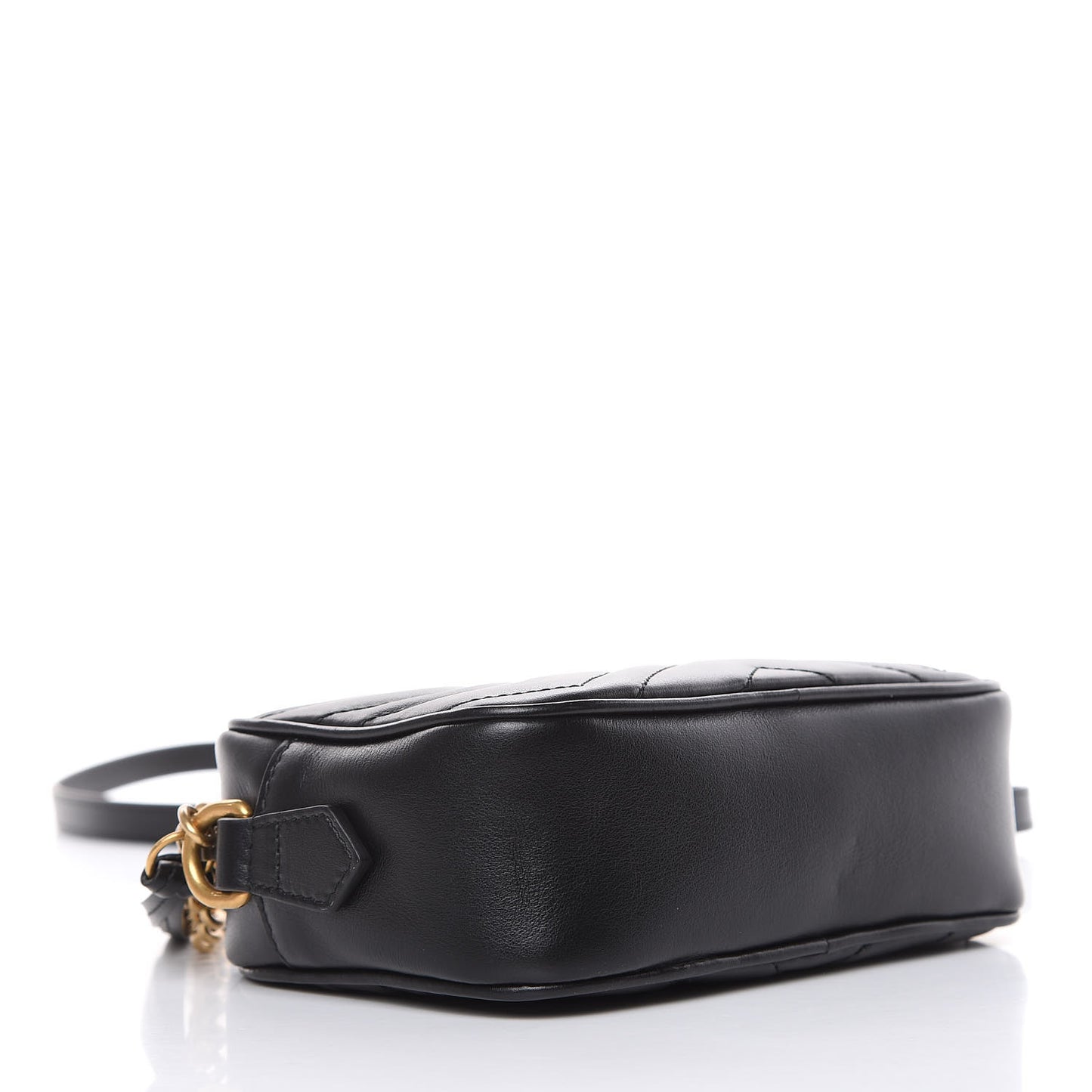 Calfskin Matelasse Mini GG Marmont Chain Shoulder Bag Black