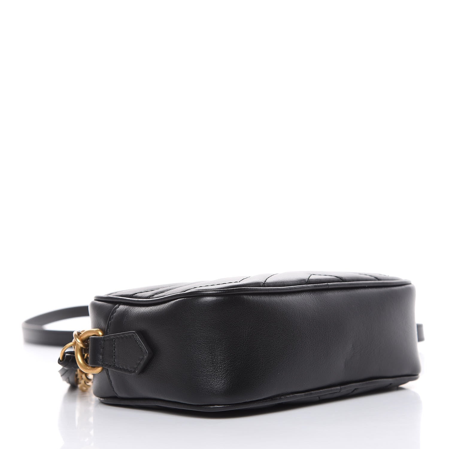 Gucci Calfskin Matelasse Mini GG Marmont Chain Shoulder Bag Black 4 of 10