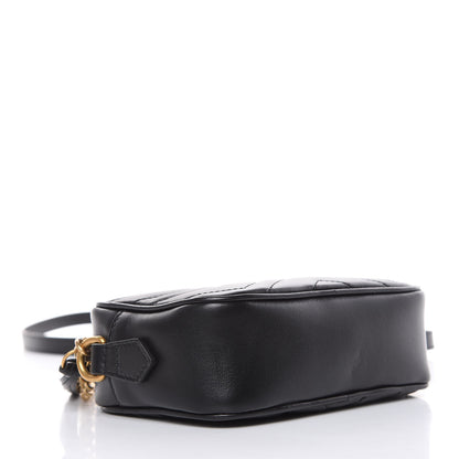 Gucci Calfskin Matelasse Mini GG Marmont Chain Shoulder Bag Black 4 of 10